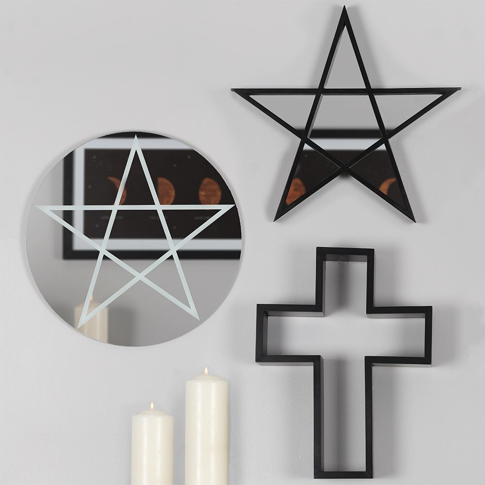 Something Different - Black Pentagram Spiegel - Schwarz